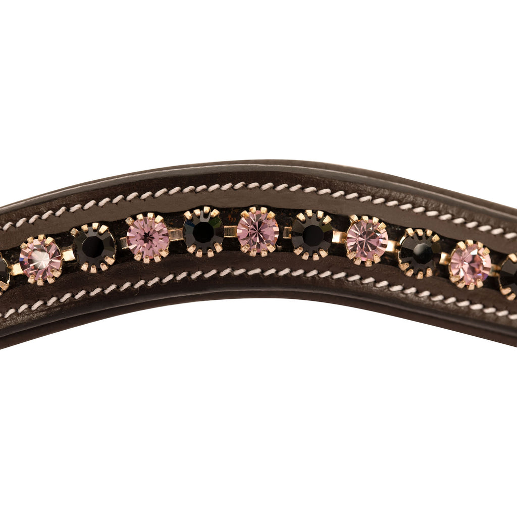 ExionPro Elegant Soft Padded Jet, Light Amethyst Colored Crystal Browband by Bridles & Reins - alternate view 6