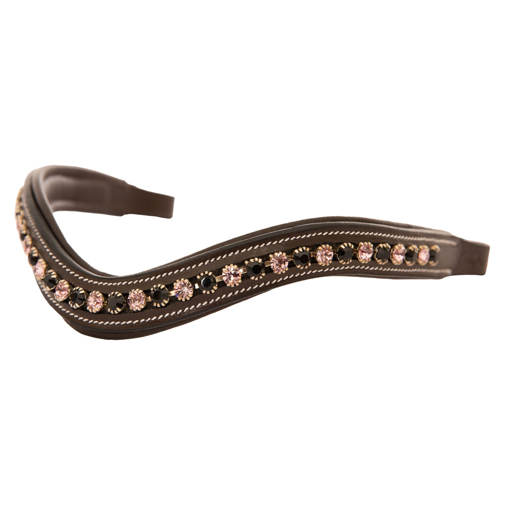 ExionPro Elegant Soft Padded Jet, Light Amethyst Colored Crystal Browband by Bridles & Reins - alternate view 5