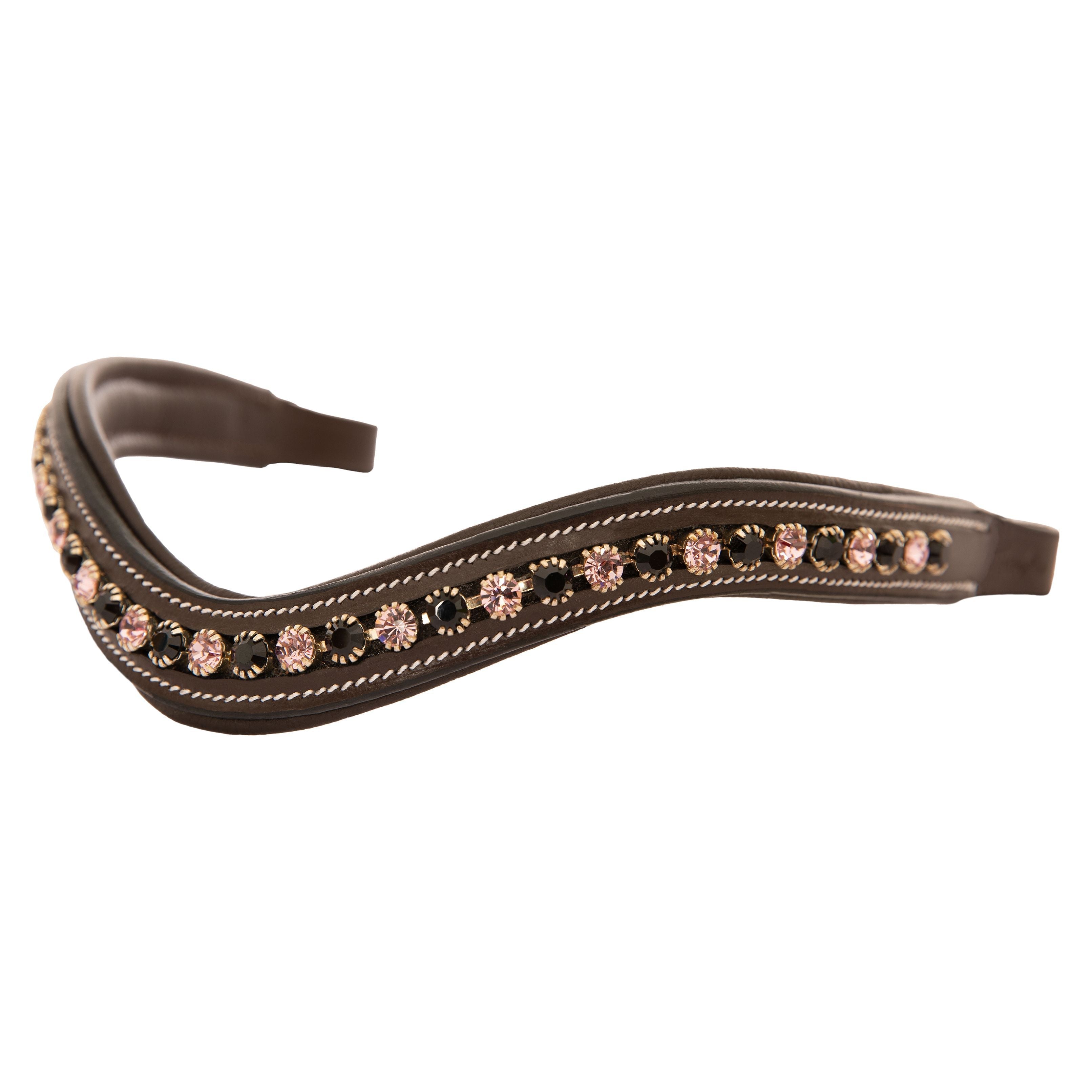 ExionPro Elegant Soft Padded Jet, Light Amethyst Colored Crystal Browband by Bridles & Reins - alternate view 5