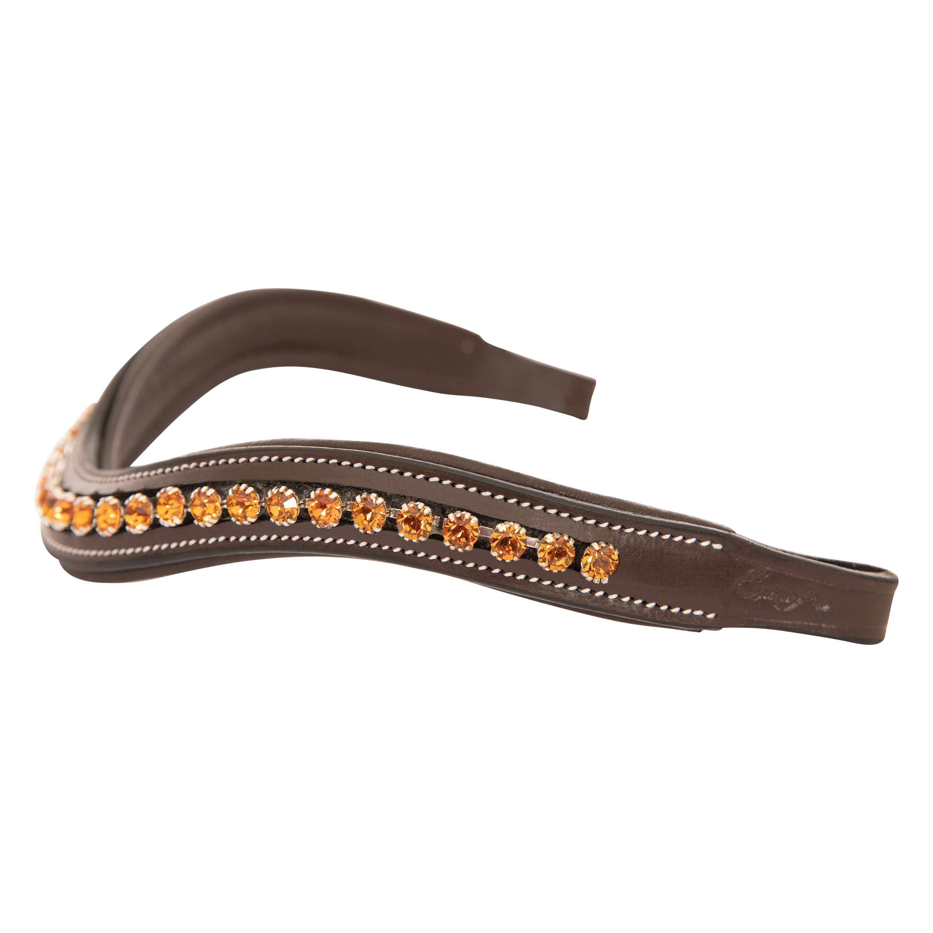 ExionPro Elegant Deep Curved Soft Padded Topaz Crystal Decorated Browband by Bridles & Reins - alternate view 5
