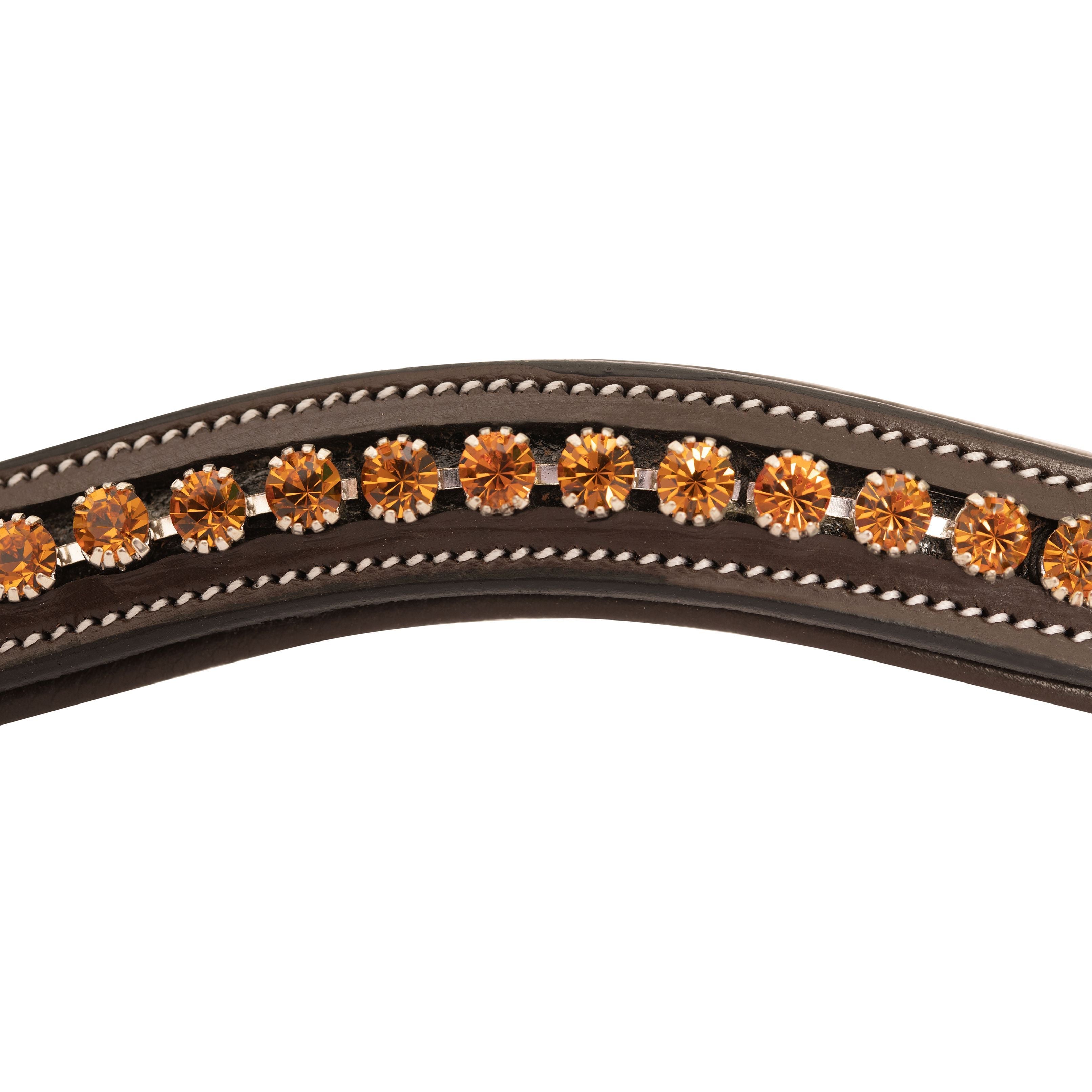 ExionPro Elegant Deep Curved Soft Padded Topaz Crystal Decorated Browband by Bridles & Reins - alternate view 7