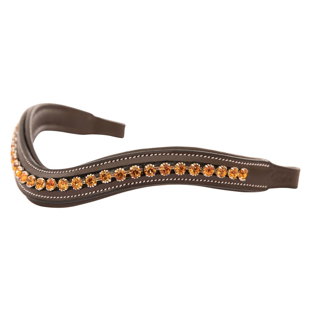 ExionPro Elegant Deep Curved Soft Padded Topaz Crystal Decorated Browband by Bridles & Reins - alternate view 8