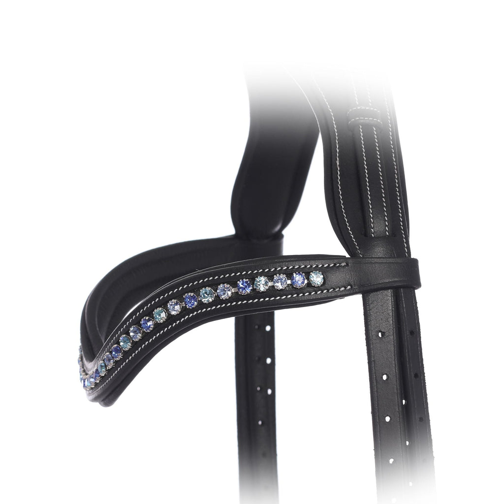ExionPro Elegant Deep Curved Soft Padded Sapphire, Aqua Marine, Light Sapphire Colored Crystal Browband by Bridles &...