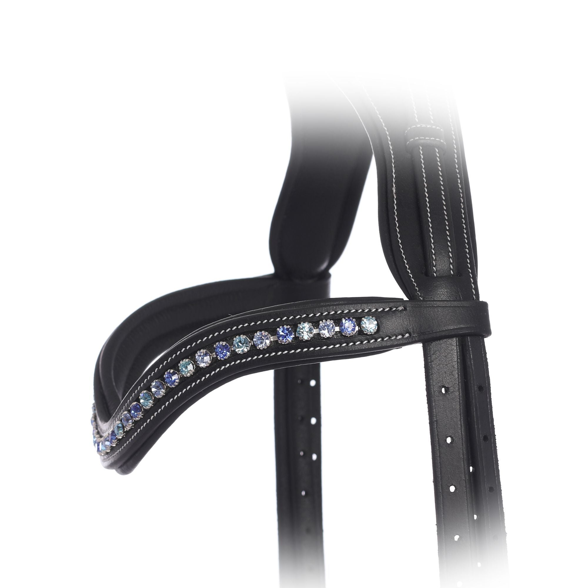 ExionPro Elegant Deep Curved Soft Padded Sapphire, Aqua Marine, Light Sapphire Colored Crystal Browband by Bridles &...