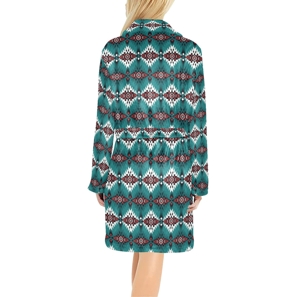 Baha Ranch Teal Aztec Women's Western Bath Robe by Baha Ranch Western Wear - product image 6