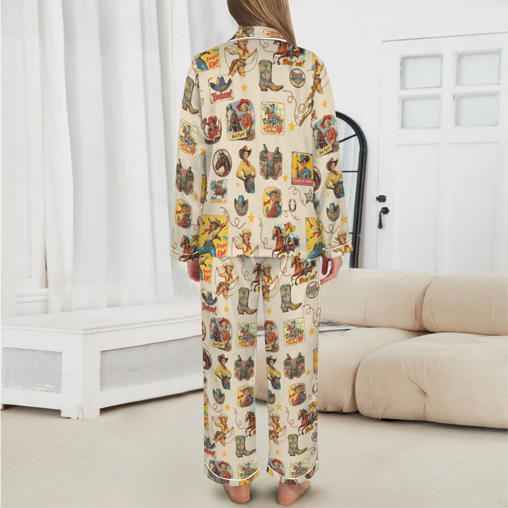 Baha Ranch Vintage Cowgirl Collage Western Rodeo Satin Pajamas by Baha Ranch Western Wear - product image 4
