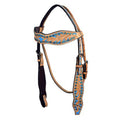 Western Horse Headstall Tack Bridle American Leather Hand Paint Hilason