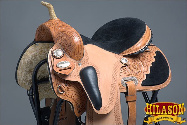 Western Trail Saddle With Flexible American Leather For Horses And Barrel Racing