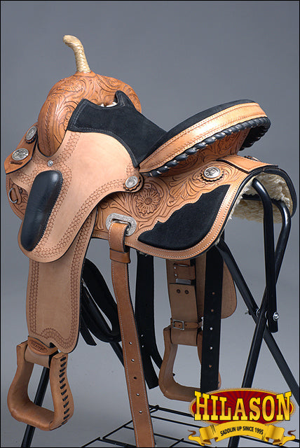 HILASON Western Horse Saddle American Leather Flex Trail Barrel Racing | for Horses