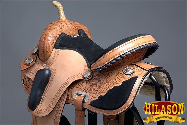 Western Trail Saddle With Flexible American Leather For Horses And Barrel Racing