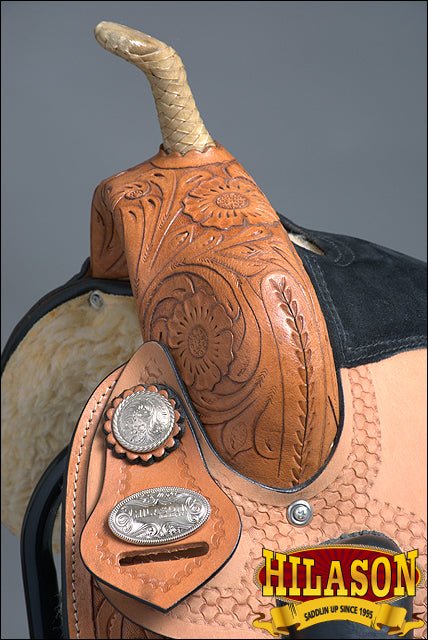 Western Trail Saddle With Flexible American Leather For Horses And Barrel Racing