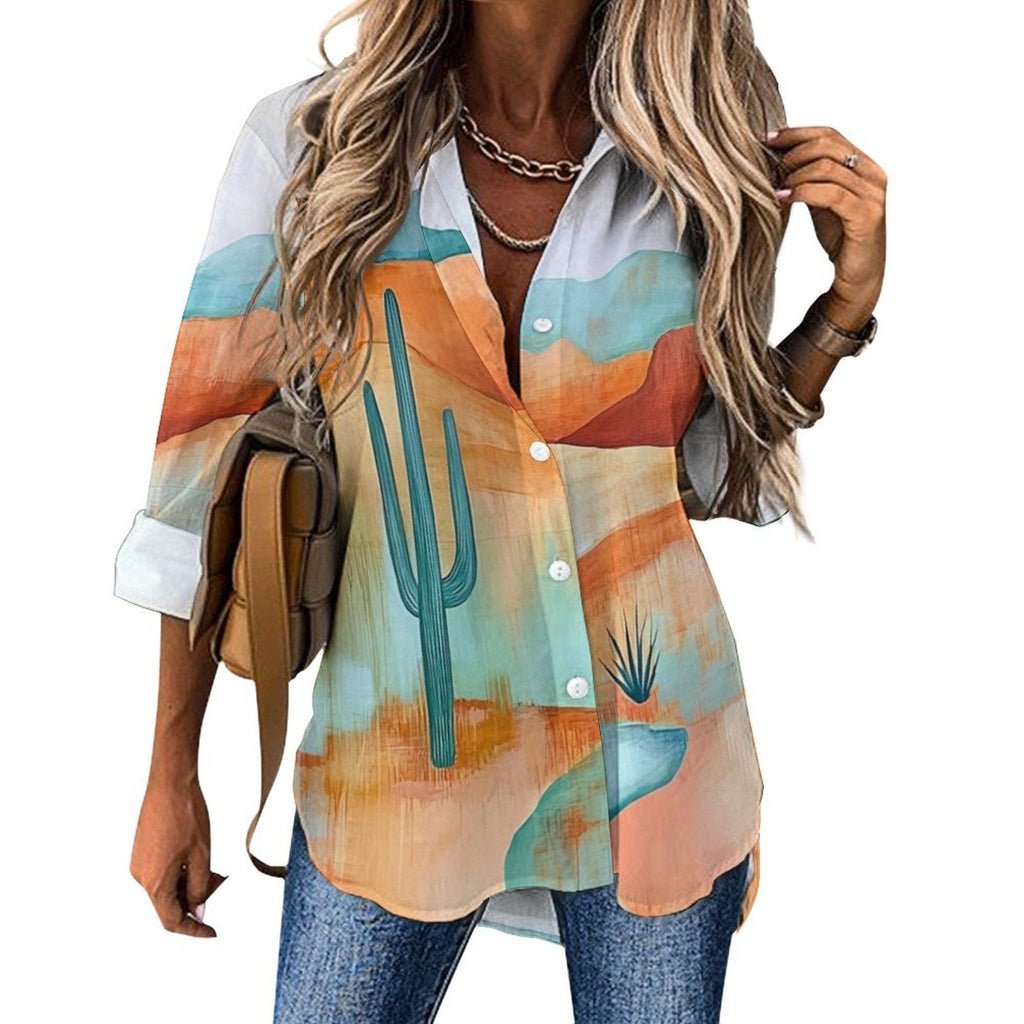 Baha Ranch Colores de Mexico Turquoise Desert Button Up Blouse by Baha Ranch Western Wear - product image 2