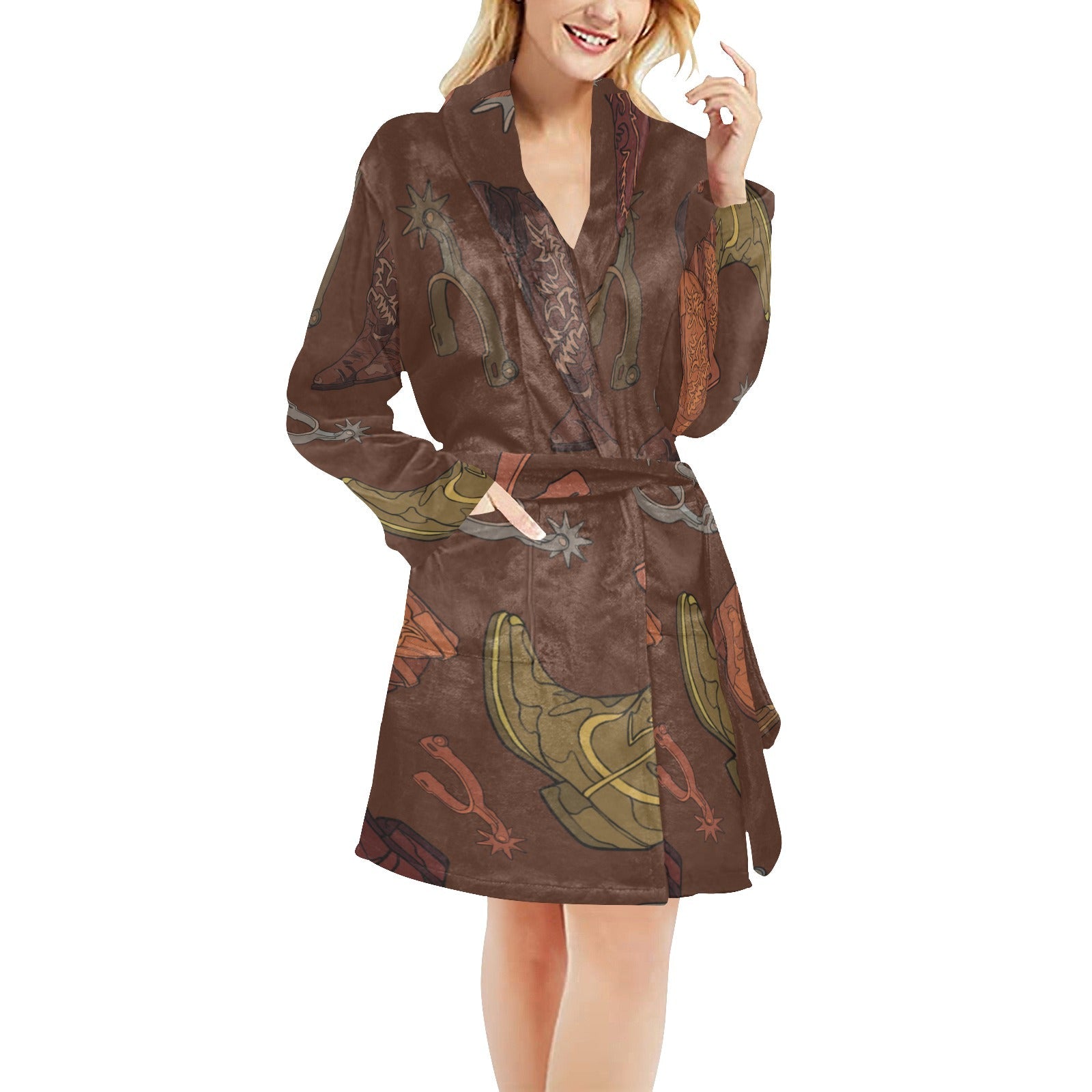 Baha Ranch Boots and Spurs Women's Western Bath Robe by Baha Ranch Western Wear