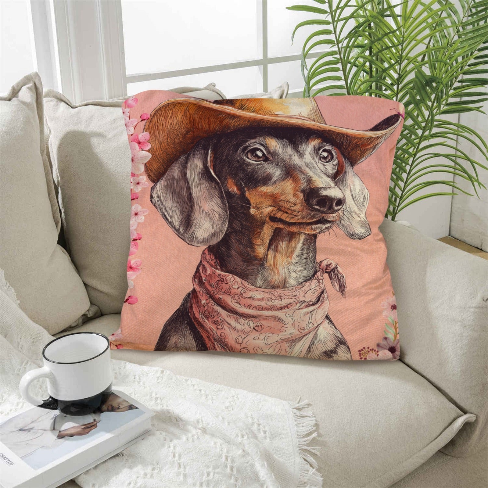 Baha Ranch Danilo Painted Dachshund Pillow Case Made in America by Baha Ranch Western Wear