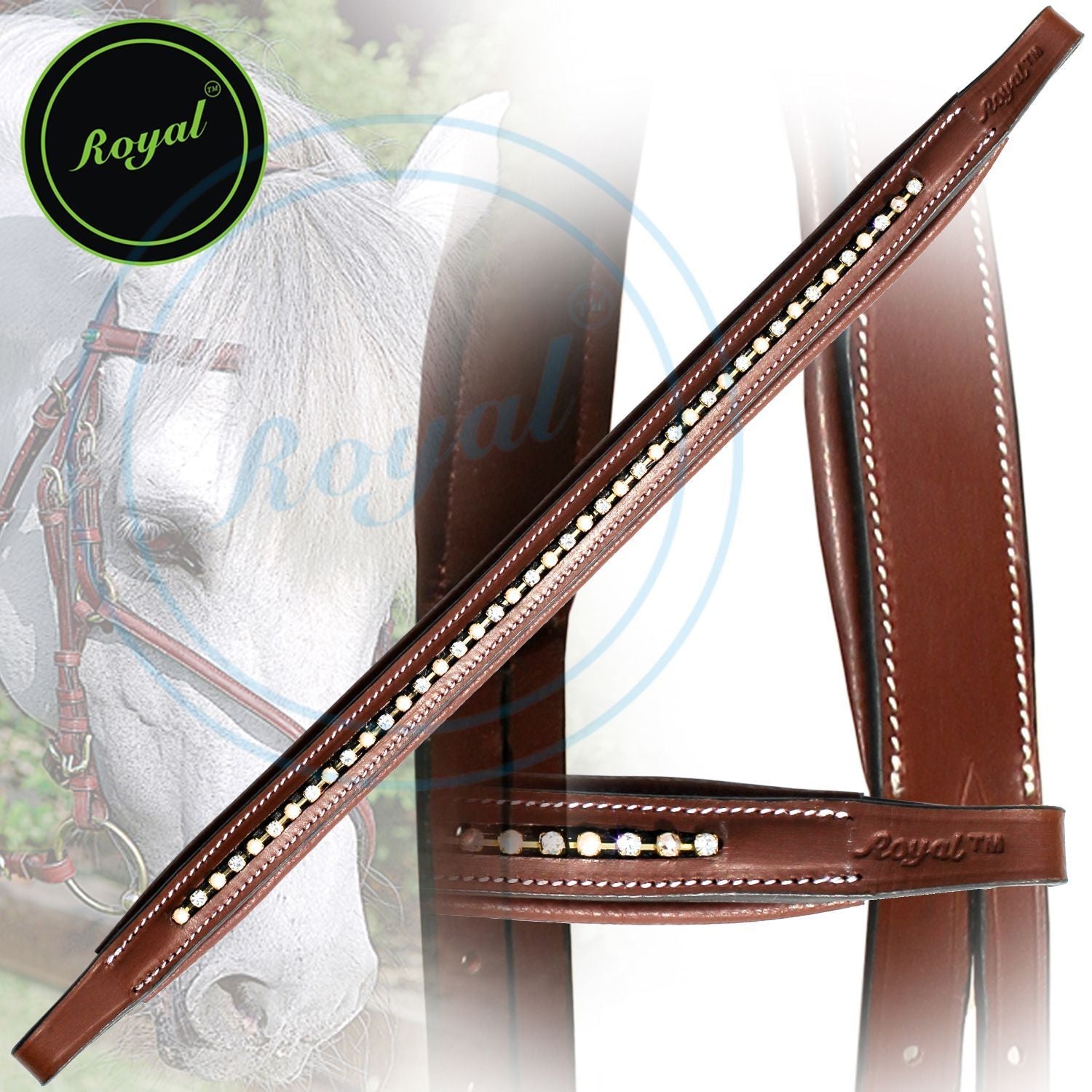 ExionPro Elegant Tiny Sparkling Crystal Padded Browband by Bridles & Reins - alternate view 2