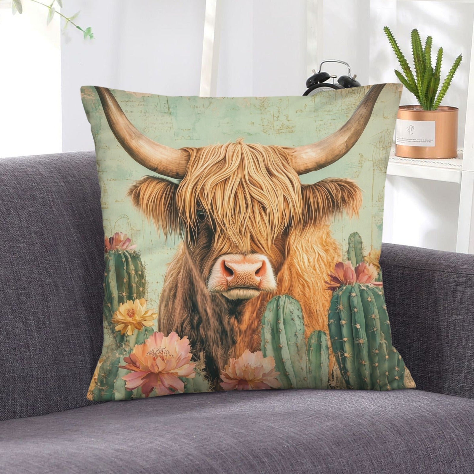 Baha Ranch Cactus Highland Velvety Soft Throw Pillow Cover Made in America by Baha Ranch Western Wear - product image 7