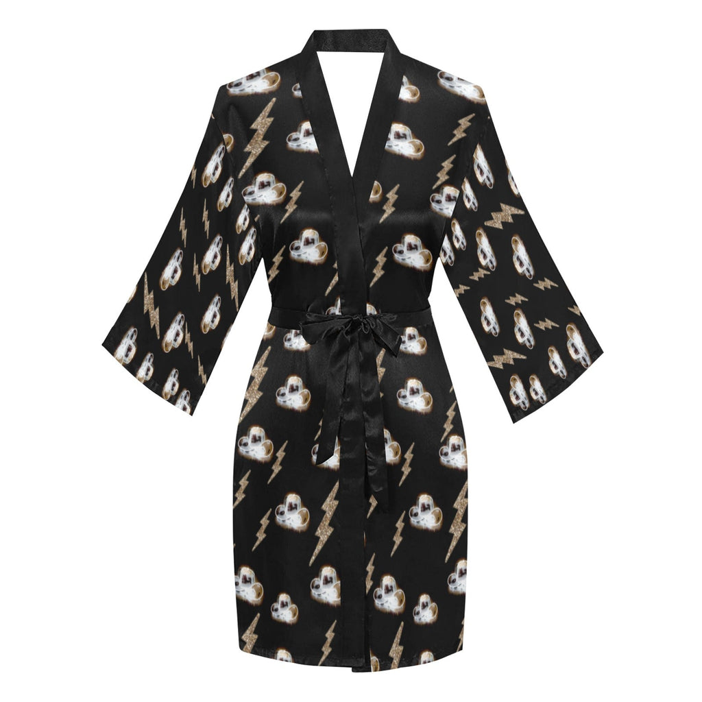 Baha Ranch Cowgirl Hat Lightning Bolt Women's Lounge Kimono Robe by Baha Ranch Western Wear - product image 3