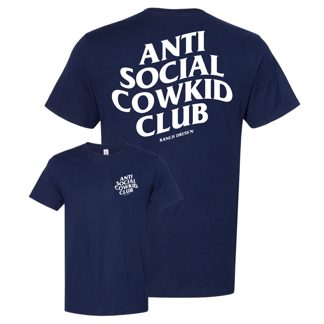 Anti Social Cowkid Club Navy Tee