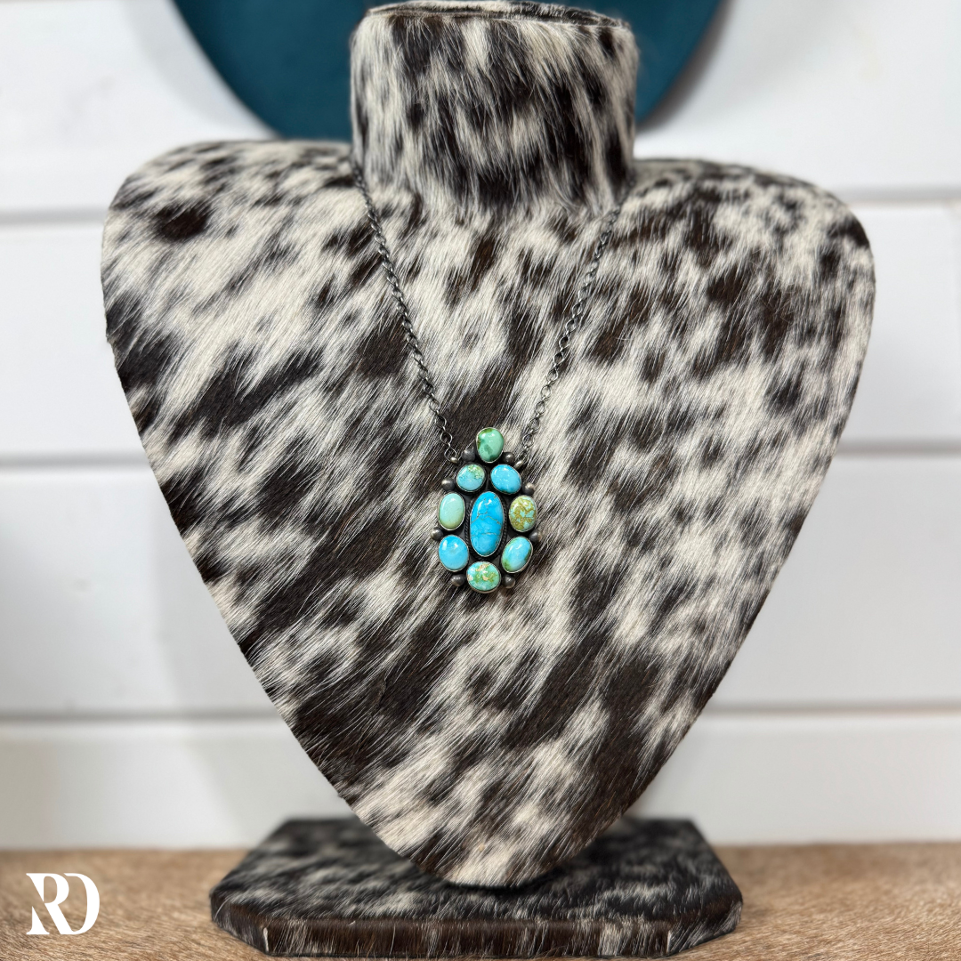 Sonoran Gold Turquoise Cluster Stone Necklace By Tricia Smith
