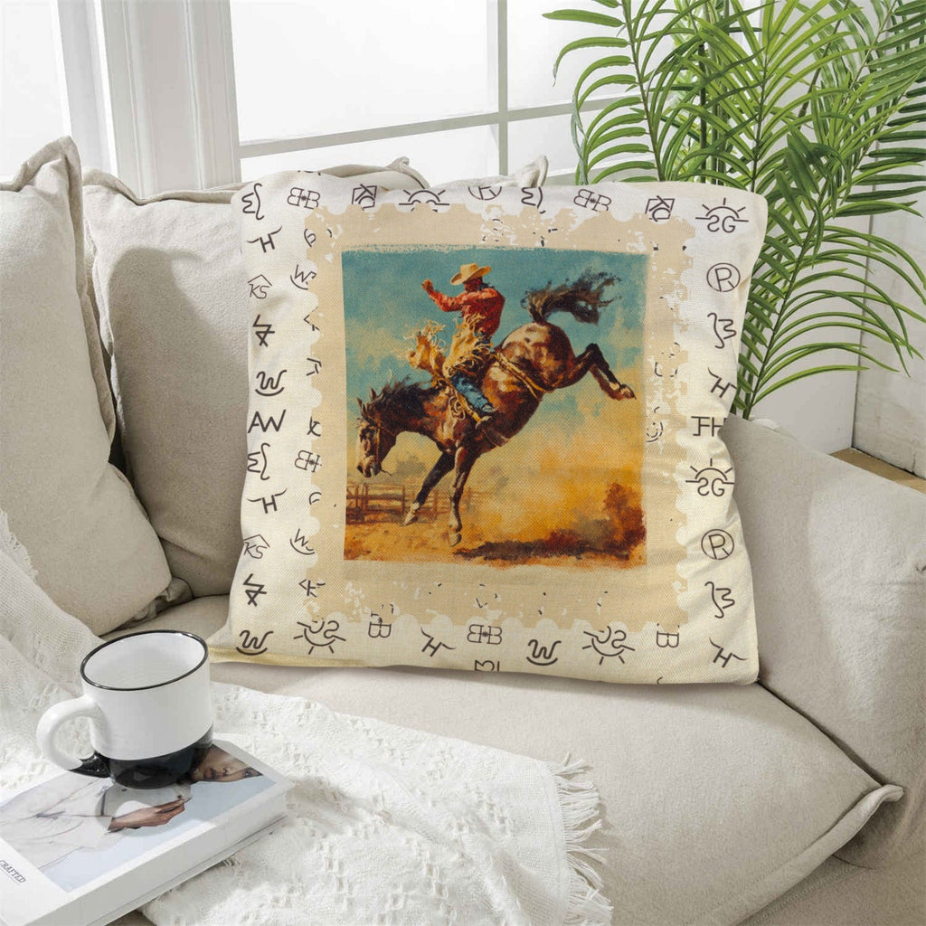 Baha Ranch Vintage Rodeo Stamp Throw Pillow Made in America by Baha Ranch Western Wear - product image 4