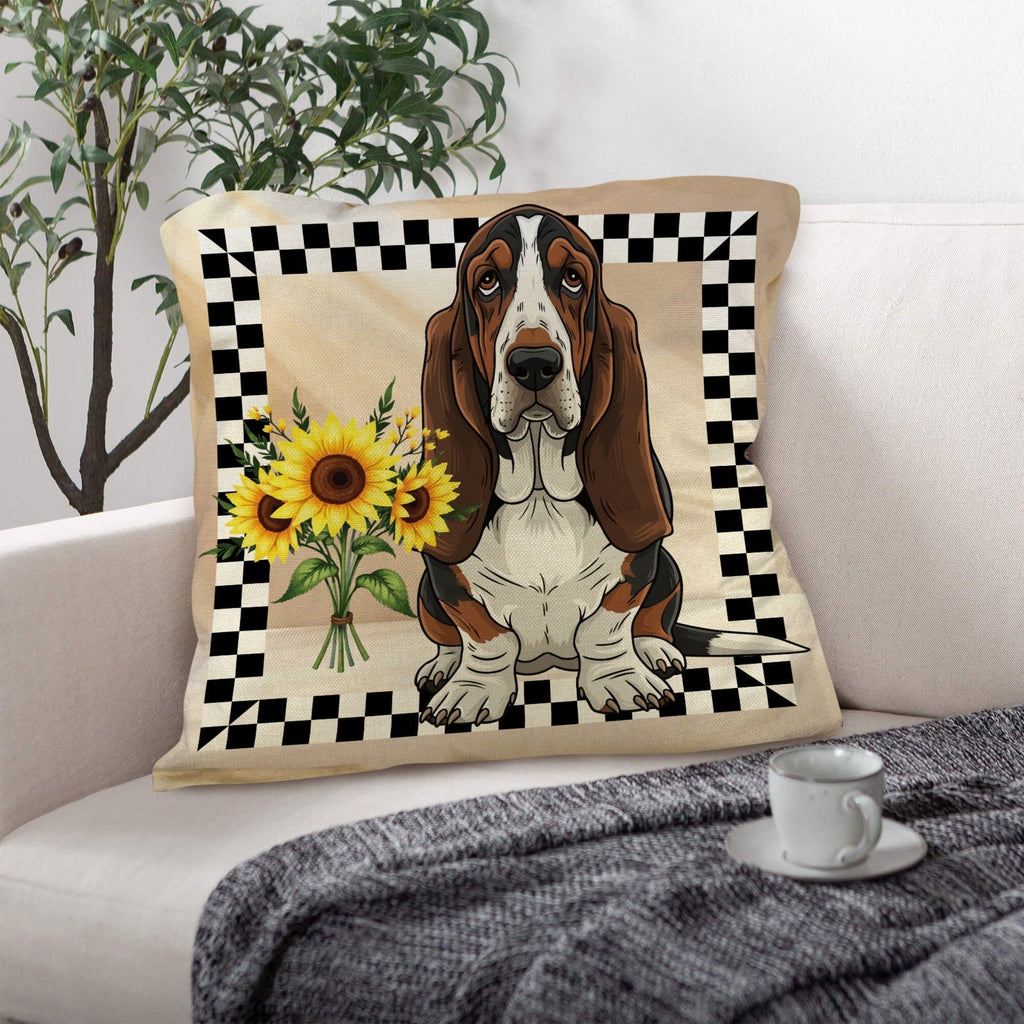 Baha Ranch Basset Hound Throw Pillow Case Made in America by Baha Ranch Western Wear