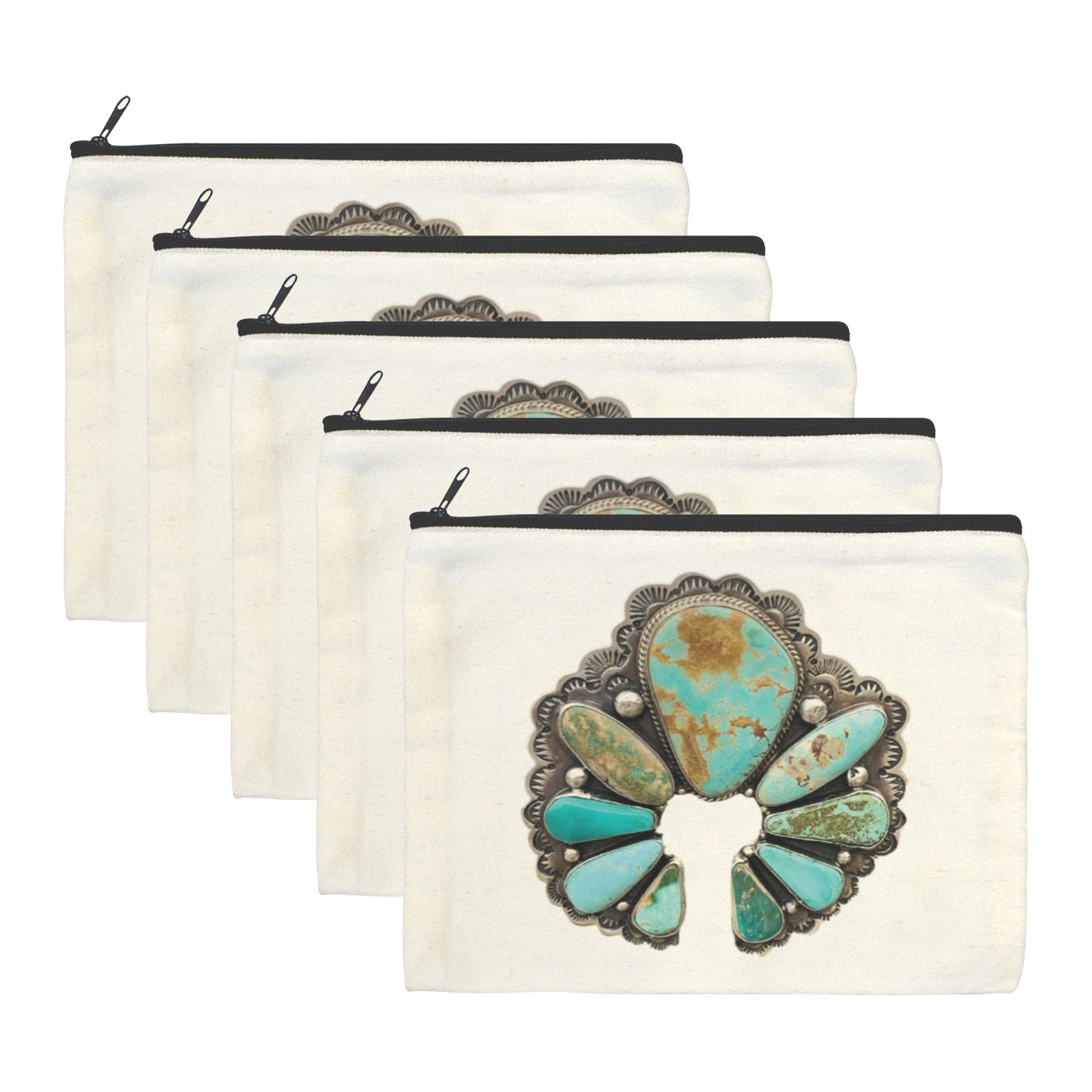 Baha Ranch Turquoise Naja Cosmetic Bag Pack of 5 Made in America by Baha Ranch Western Wear - product image 2