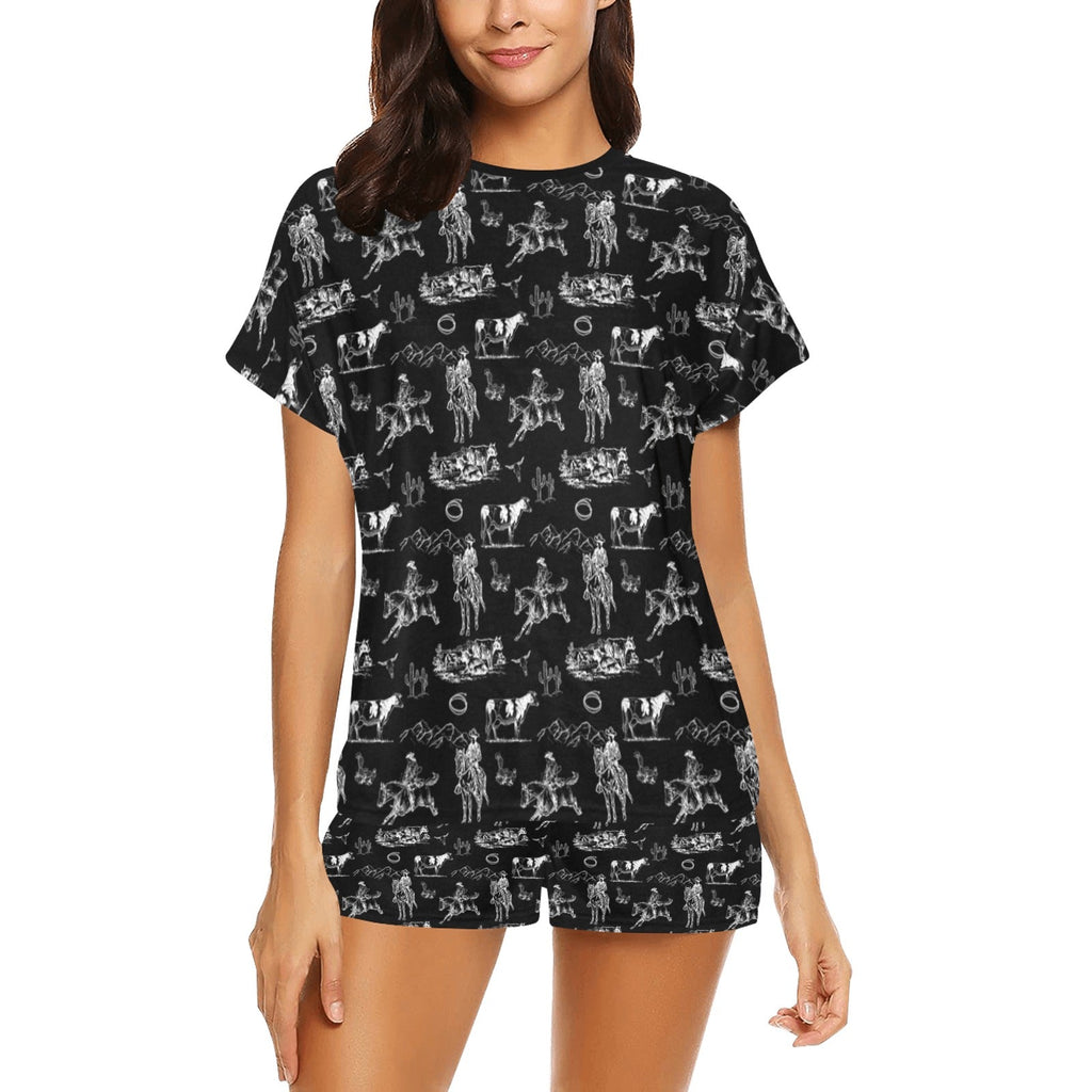 Baha Ranch Ranch Life Women's Western Top and Short Pajama Set by Baha Ranch Western Wear