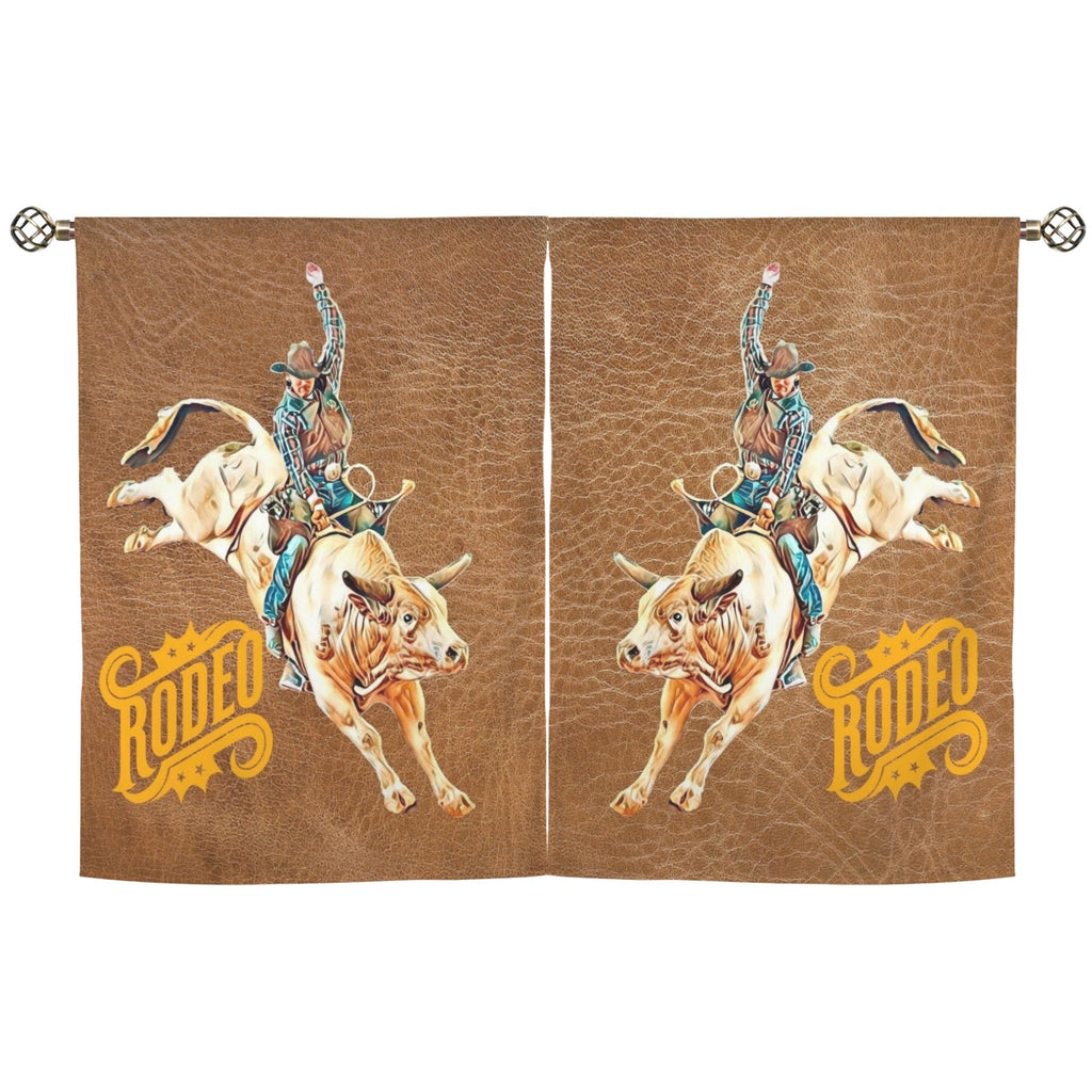 Baha Ranch Rodeo Bullrider Window Curtains 28"x40" (2-Piece) Made in America by Baha Ranch Western Wear - product image 2