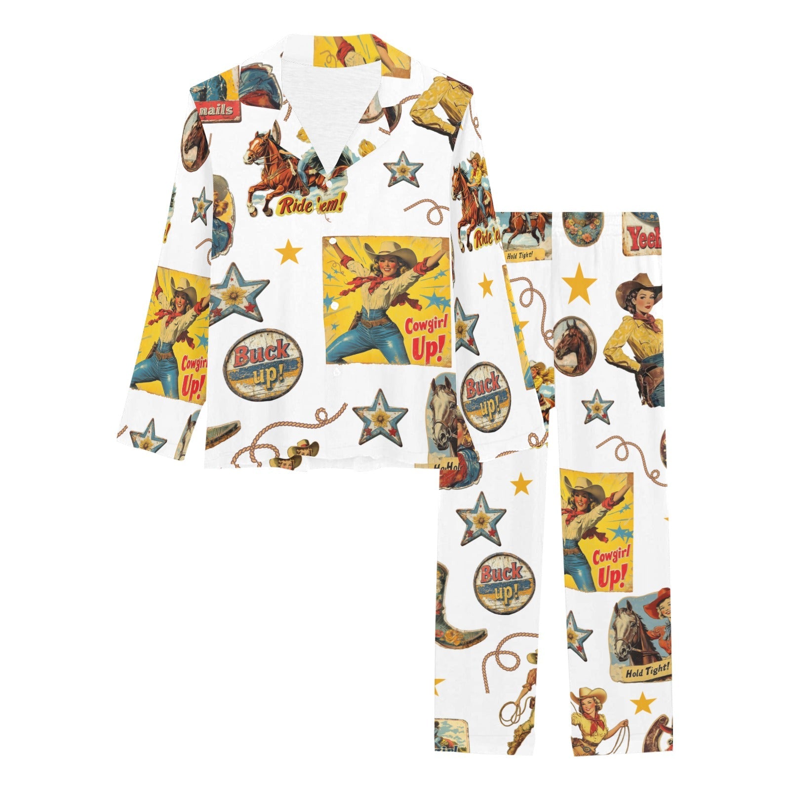 Baha Ranch Vintage Cowgirl Collage Western Pajama Set by Baha Ranch Western Wear - product image 3