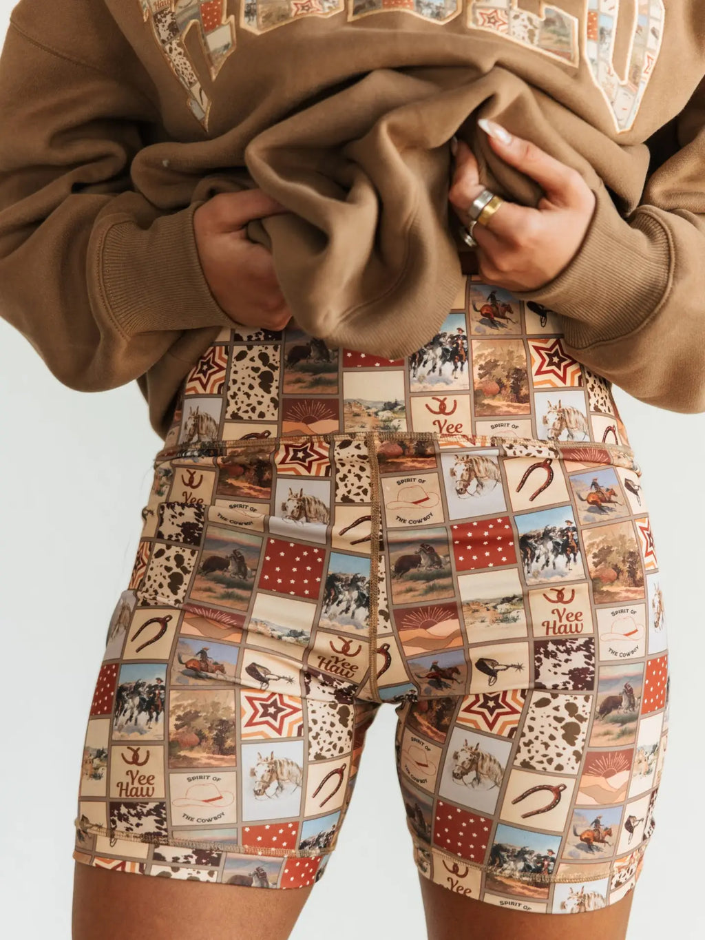 Western Patchwork Biker | Shorts — view 3