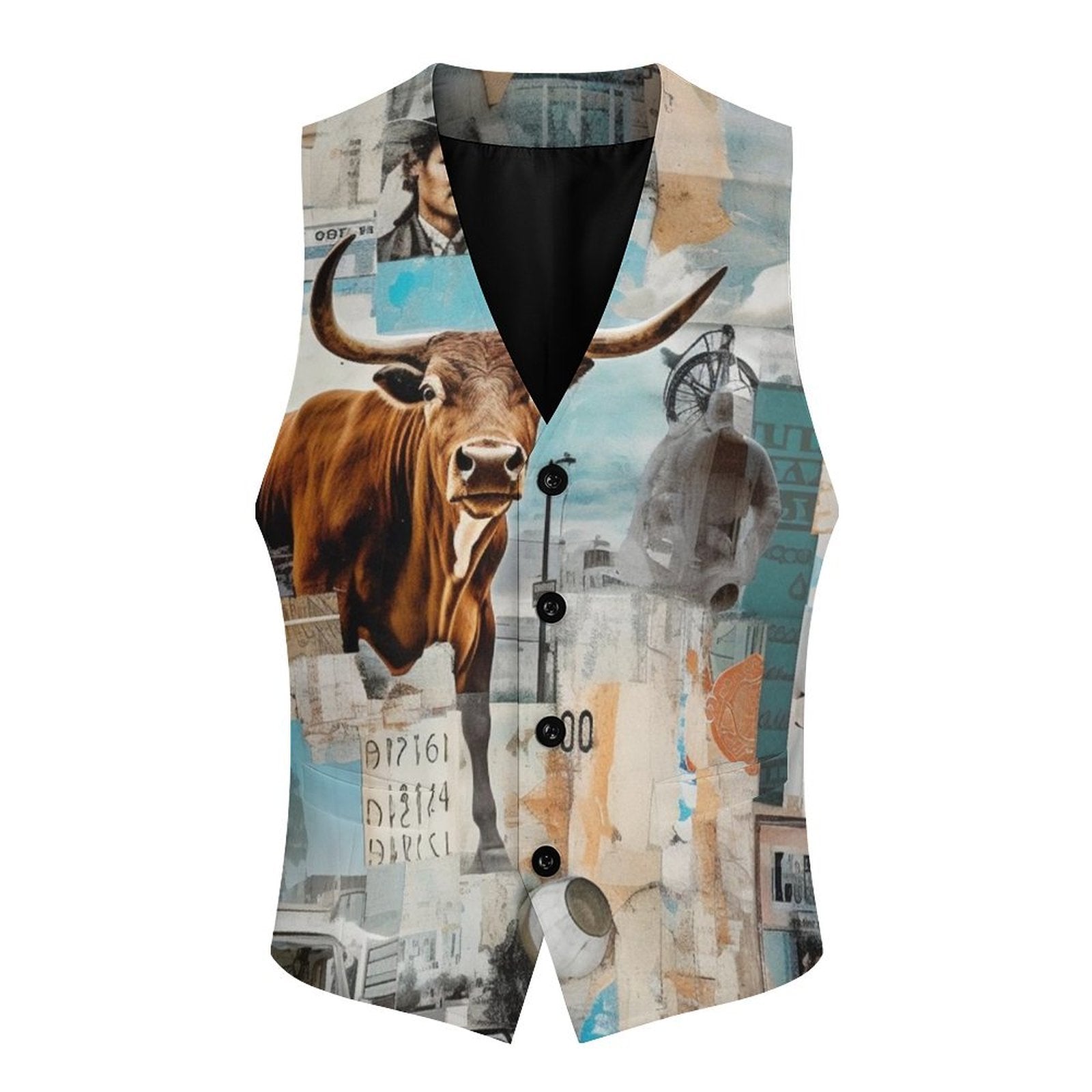 Baha Ranch Vintage Western Collage Men's Vest by Baha Ranch Western Wear - product image 2