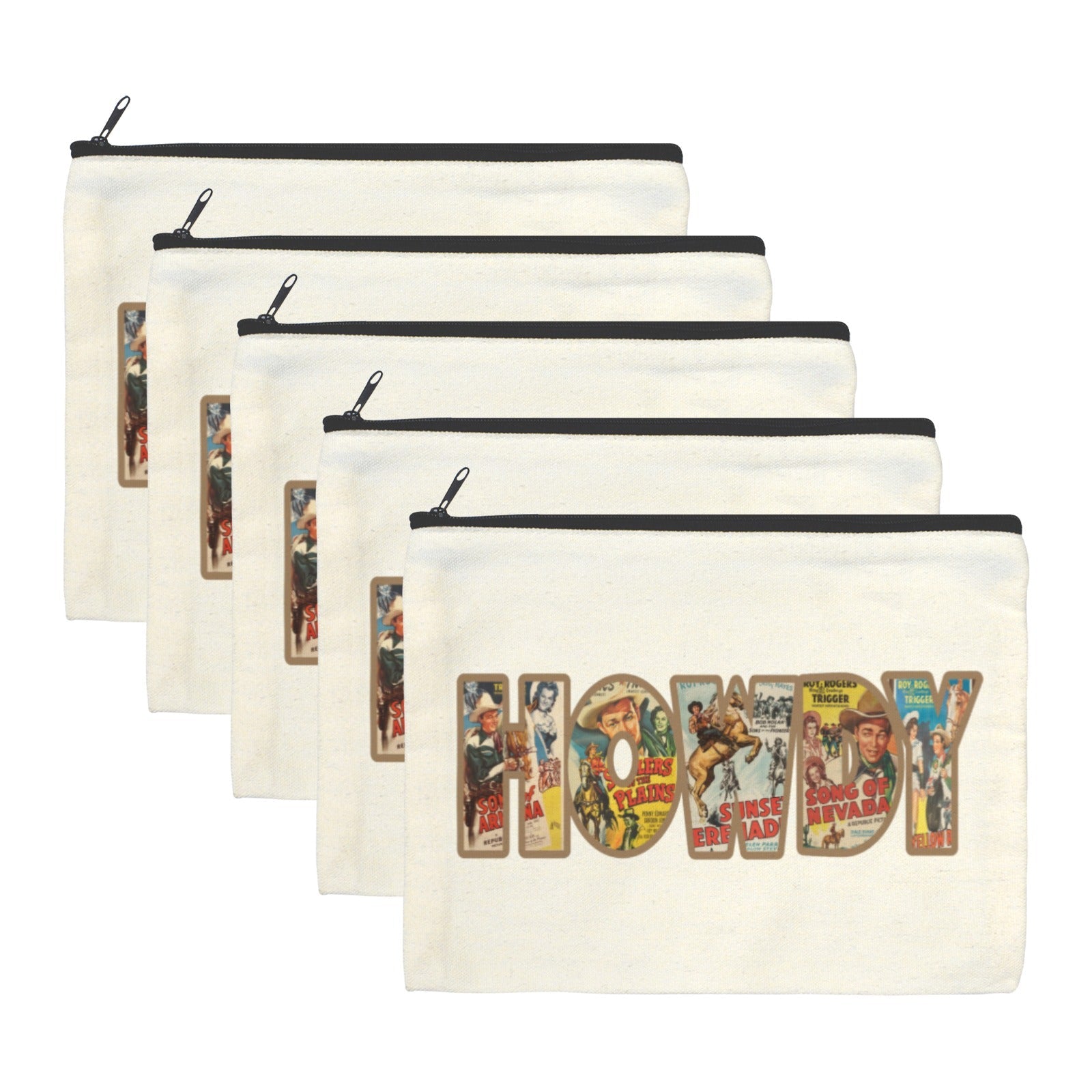 Baha Ranch Vintage Howdy Cosmetic Bag Pack of 5 Made in America by Baha Ranch Western Wear - product image 2
