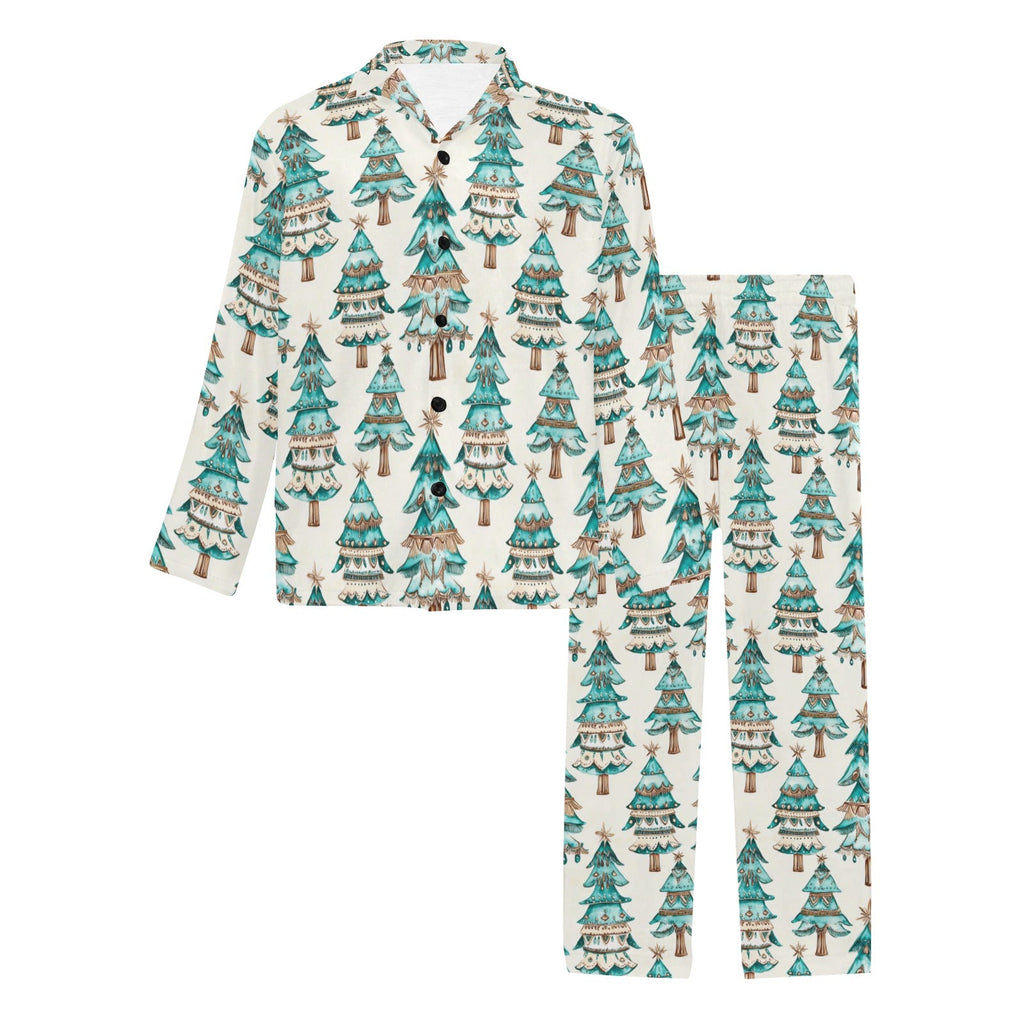 Baha Ranch Turquoise Christmas Trees Men's Western Pajamas by Baha Ranch Western Wear - product image 3