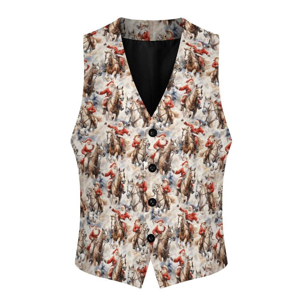 Baha Ranch Western Santa Christmas Men's Vest by Baha Ranch Western Wear - product image 2