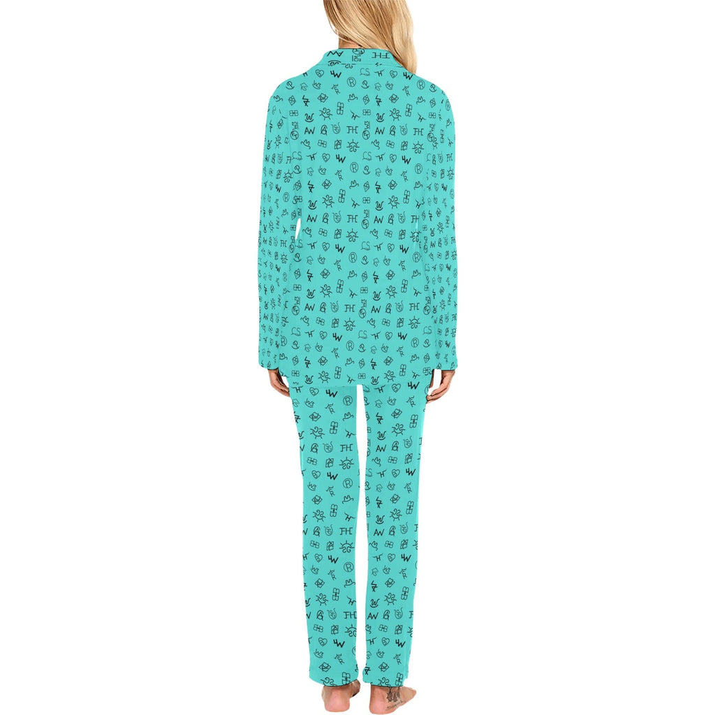 Baha Ranch Turquoise Cattle Brands Women's Western Pajama Set by Baha Ranch Western Wear - product image 2