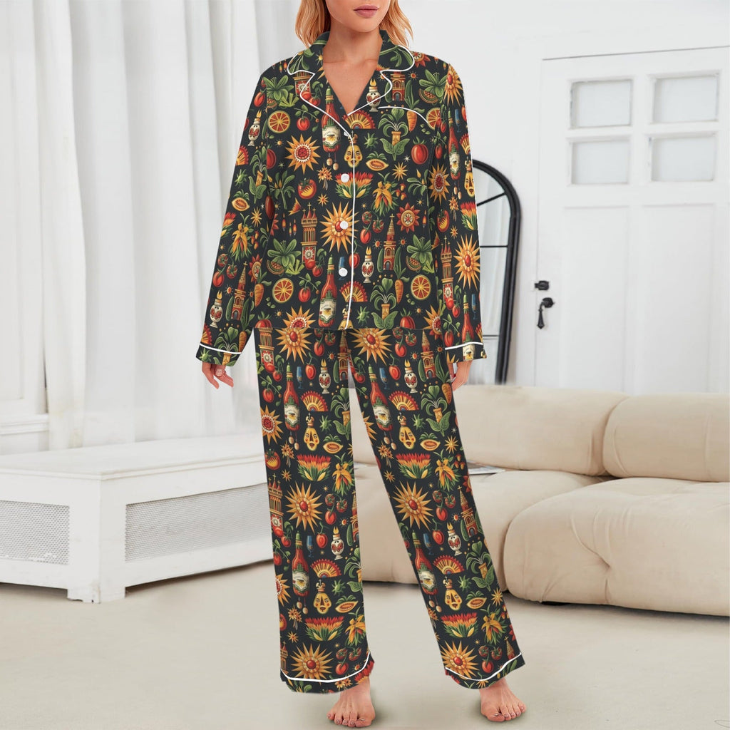 Baha Ranch Colores De Mexico - Mexican Culture Satin Pajamas by Baha Ranch Western Wear - product image 2