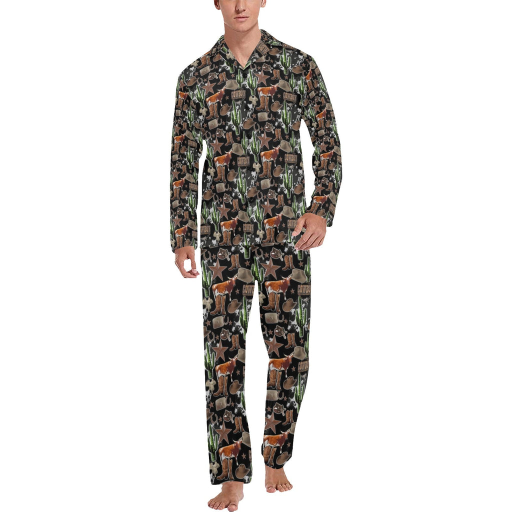 Baha Ranch Longhorn Ranch Men's Western Pajama Set by Baha Ranch Western Wear