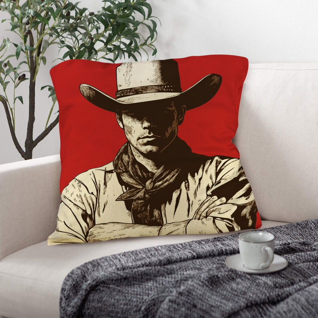 Baha Ranch Serious Cowboy Throw Pillow Case Made in America by Baha Ranch Western Wear