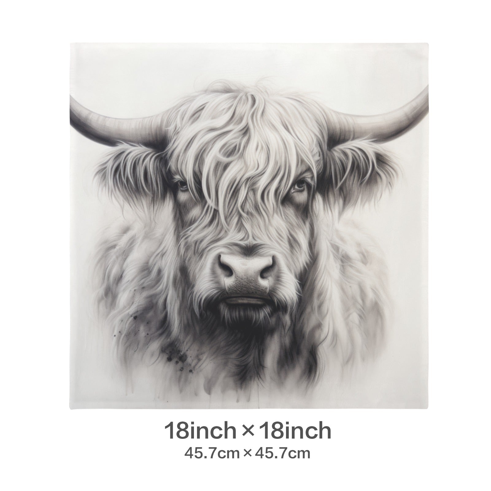 Baha Ranch Black White Highland Velvety Soft Pillow Cover Made in America by Baha Ranch Western Wear - product image 3