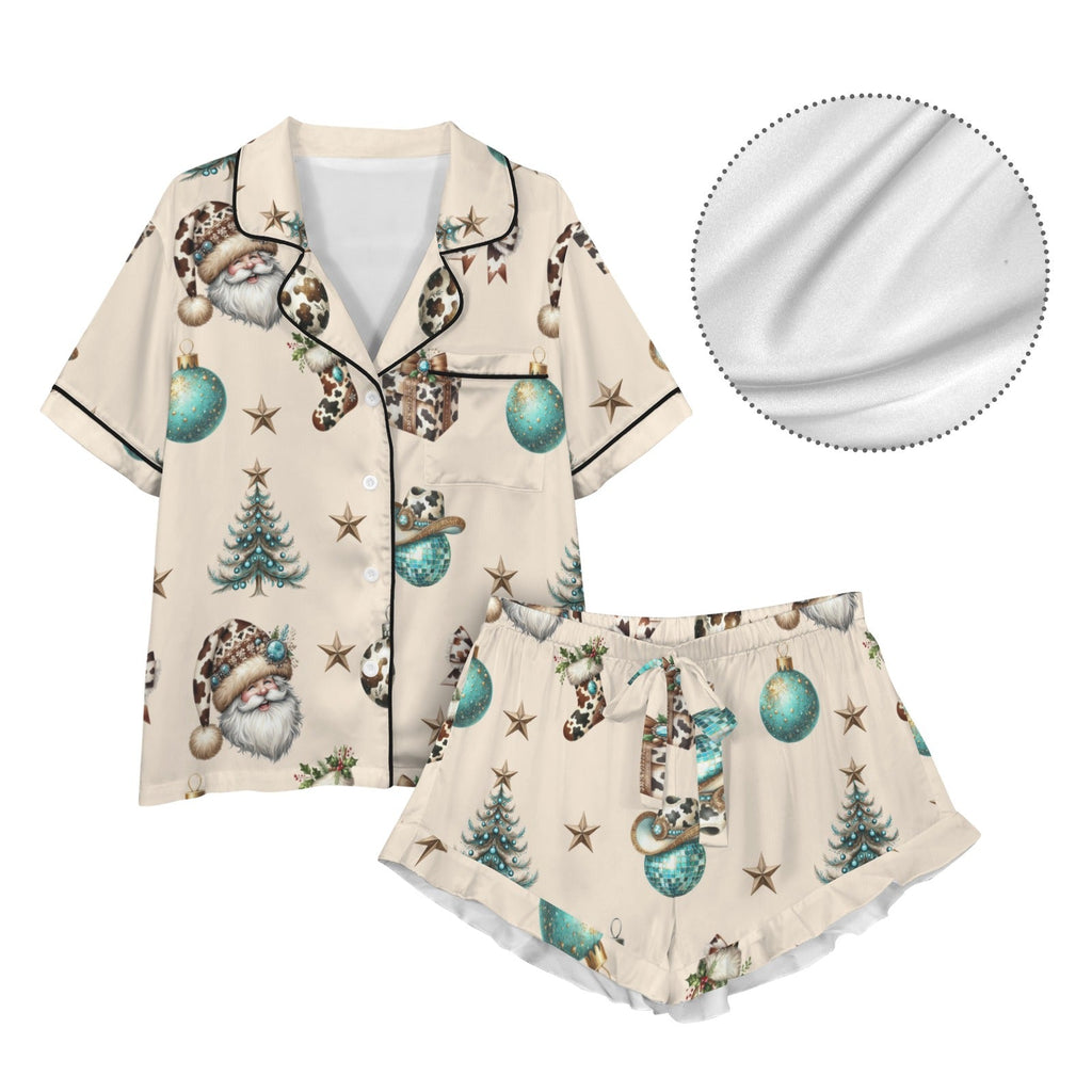 Baha Ranch Country Cow Print Christmas Satin Short Pajama Sets by Baha Ranch Western Wear - product image 4