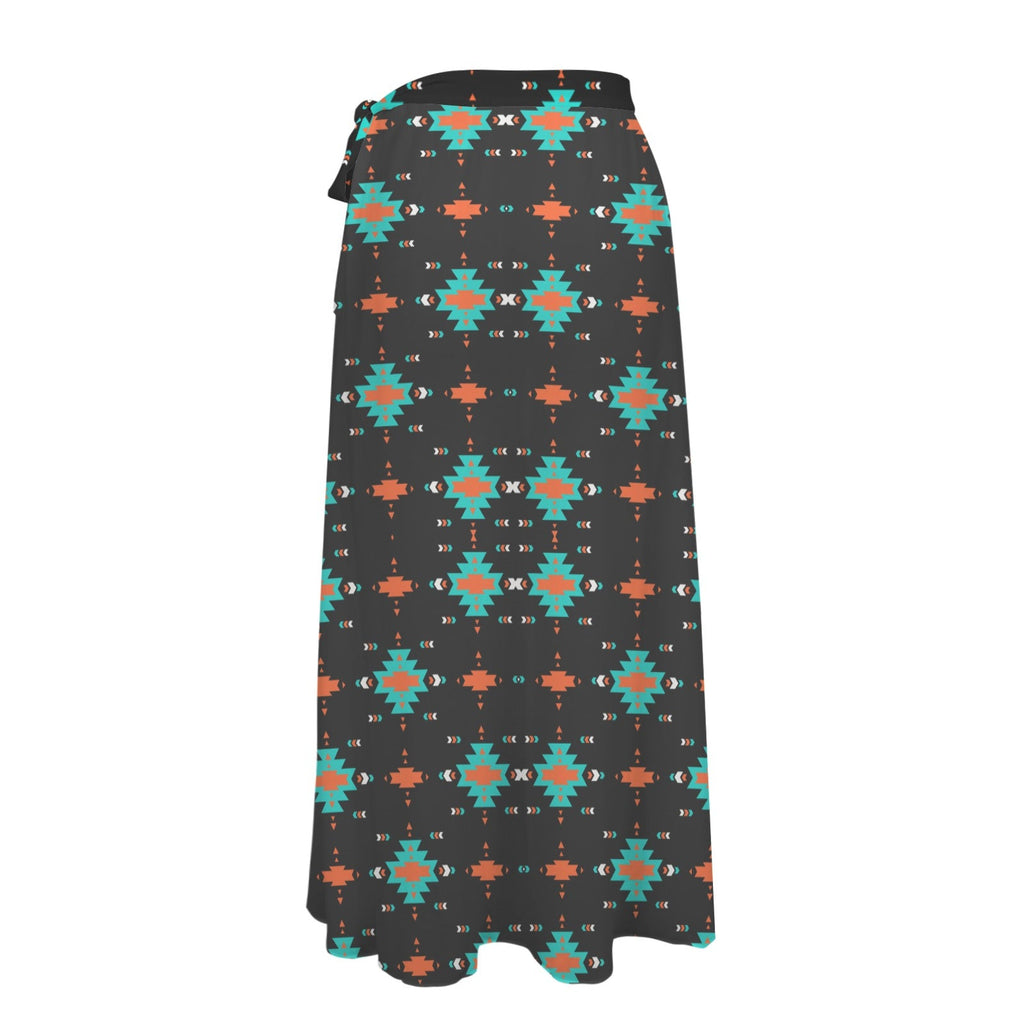 Baha Ranch Orange Aztec Beach Coverup Skirt by Baha Ranch Western Wear - product image 6