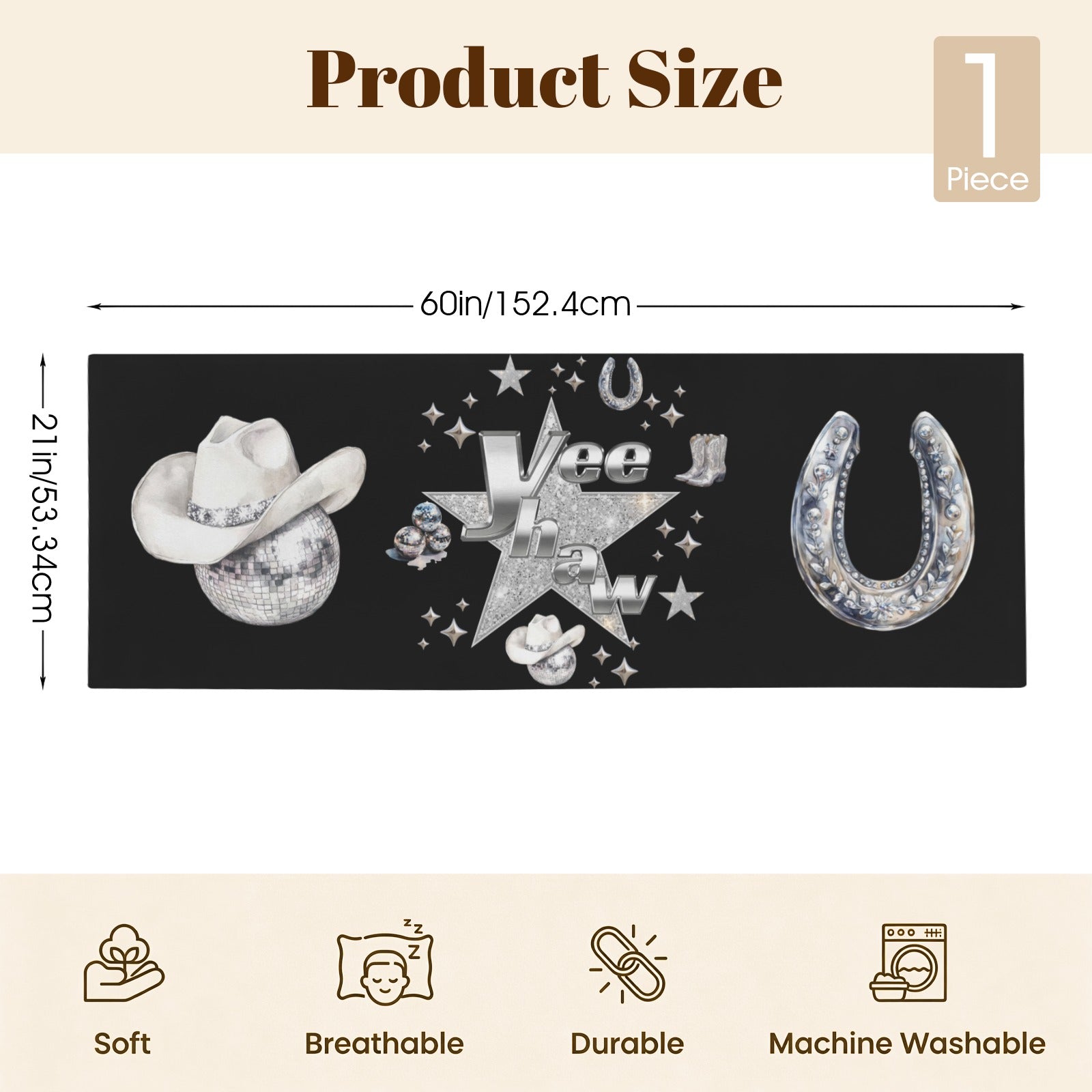 Baha Ranch Yeehaw Rhinestone Cowgirl Body Pillow Cover Made in America by Baha Ranch Western Wear - product image 6
