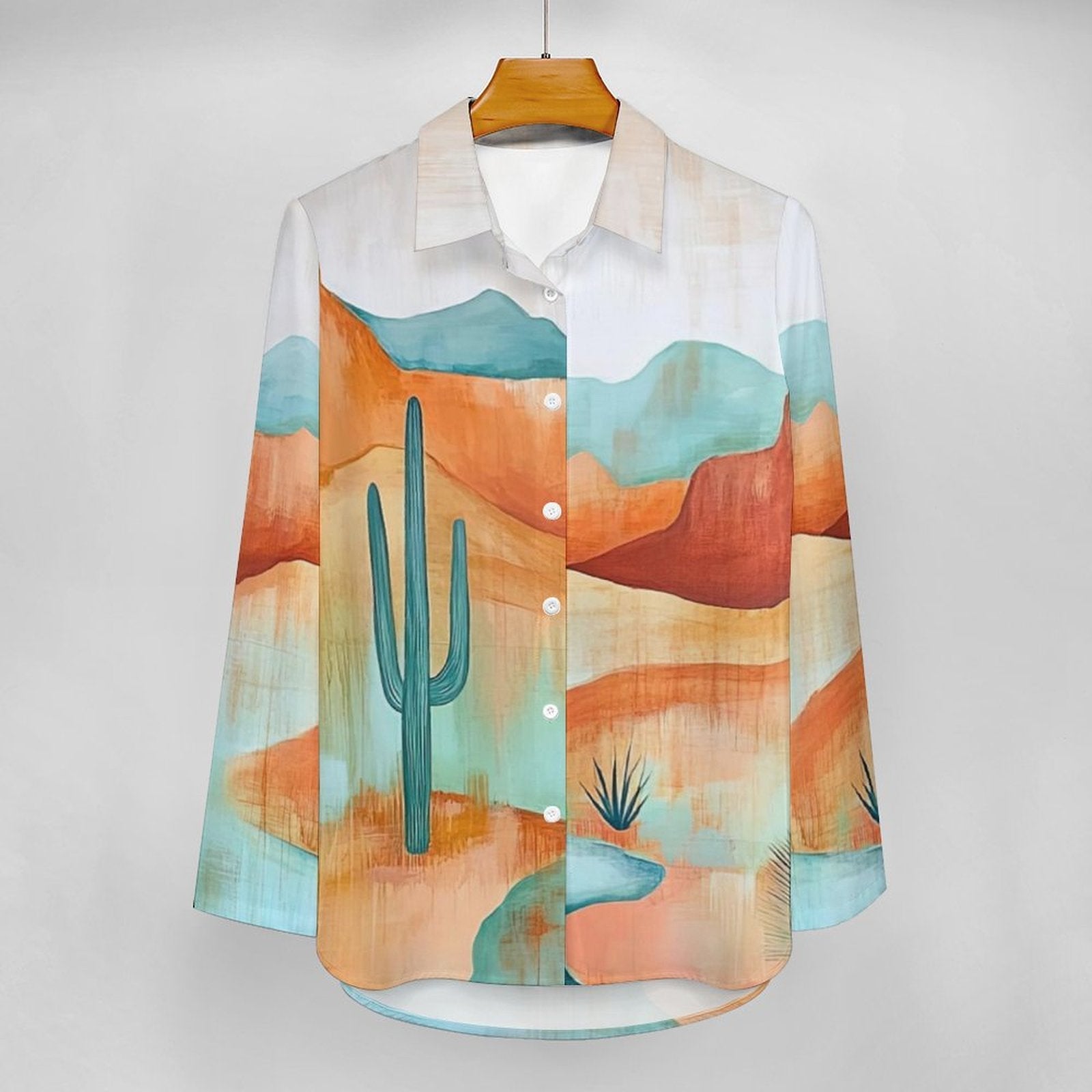 Baha Ranch Colores de Mexico Turquoise Desert Button Up Blouse by Baha Ranch Western Wear - product image 3