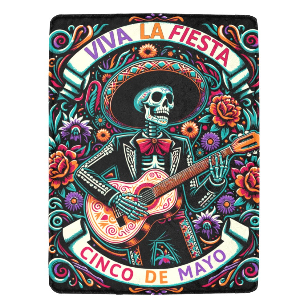 Baha Ranch Cinco De Mayo Dia de los Muertes Throw Blanket Ultra-Soft Micro Fleece Blanket 60" x 80" Made in America by...