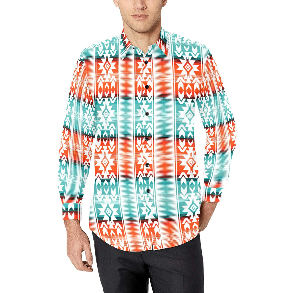 Baha Ranch Turquoise Orange Aztec Unisex Western Button UP Shirt by Baha Ranch Western Wear - product image 4