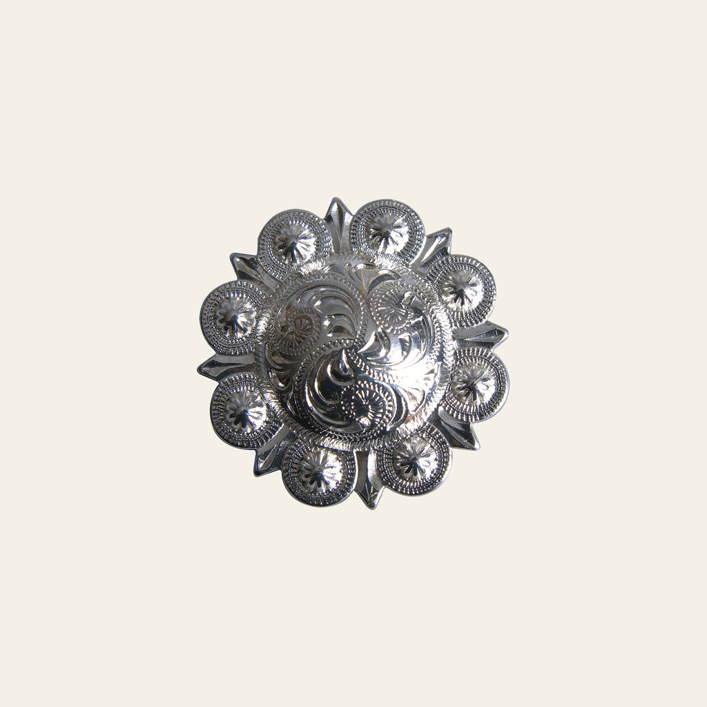 HILASON Western Nickle Plated Berry Conchos | Concho Belt Slotted Leather Screw Back