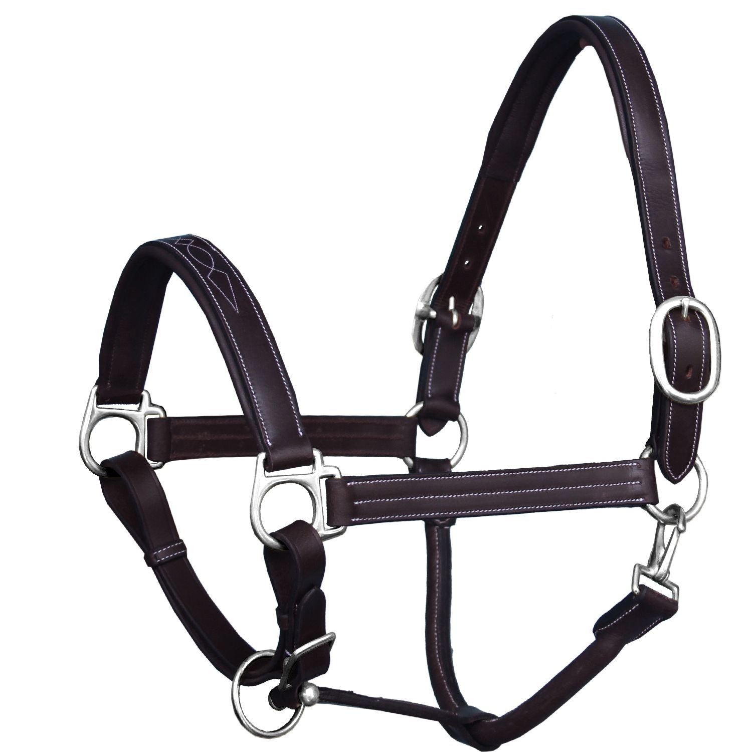 ExionPro Triple Stitched Halter - Brass Nickel Hardware by Bridles & Reins