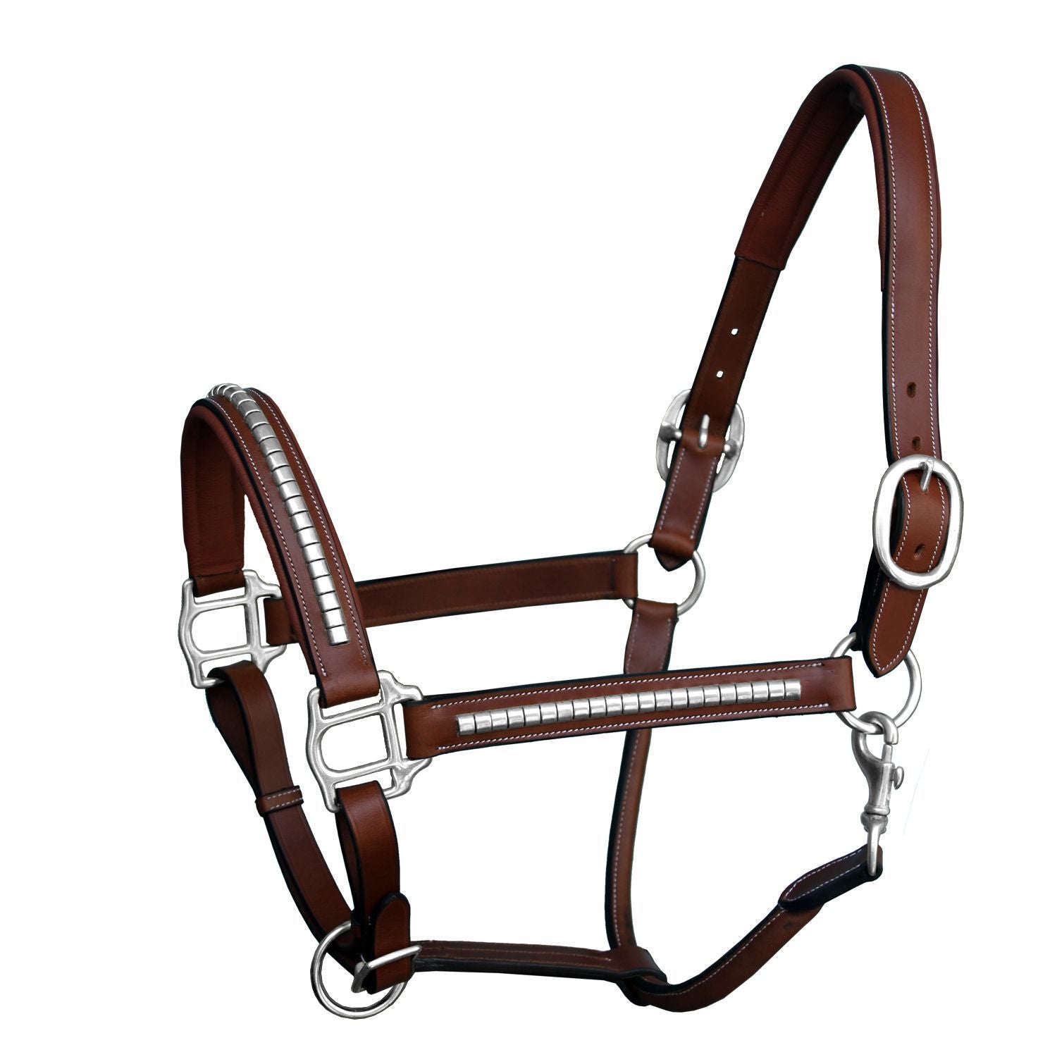 ExionPro Clincher Halter - Brass Nickel Hardware by Bridles & Reins - alternate view 3
