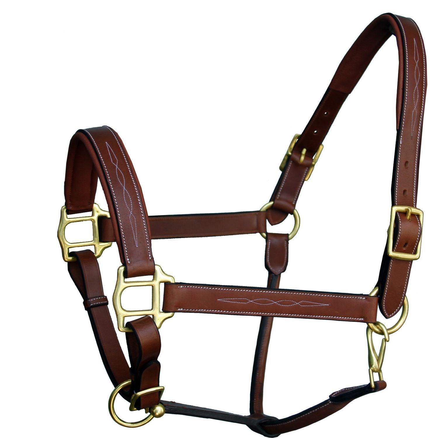 ExionPro Fancy Stitched Halter - Brass Hardware by Bridles & Reins - alternate view 3