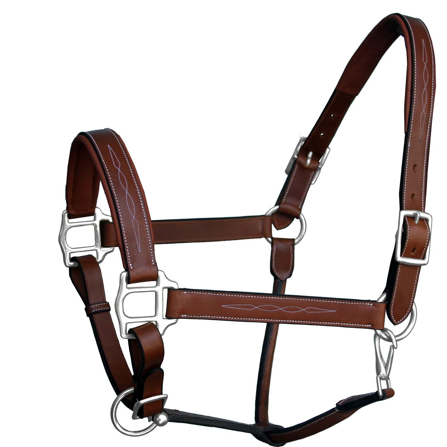 ExionPro Fancy Stitched Halter - Brass Nickel Hardware by Bridles & Reins - alternate view 3